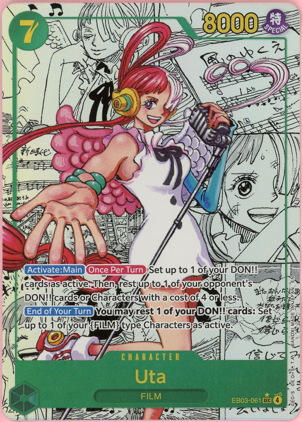 One Piece Single: Uta Manga Alt Art EB03-061 Extra Booster Heroines Edition NM