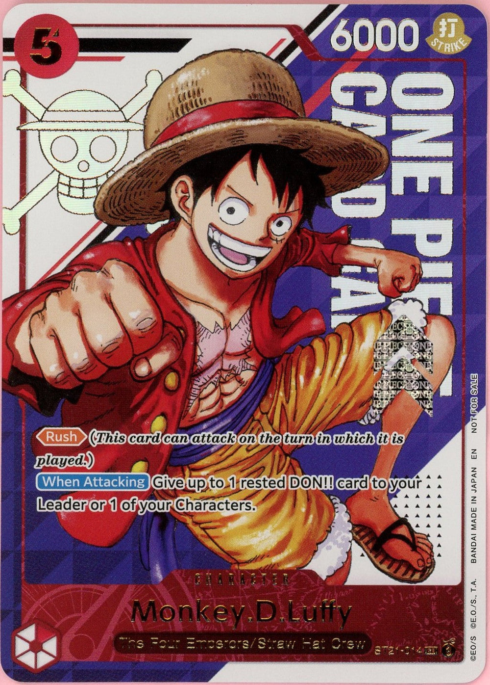 One Piece Single: Monkey D. Luffy ST21-014 3rd Anniversary CP Pack NM