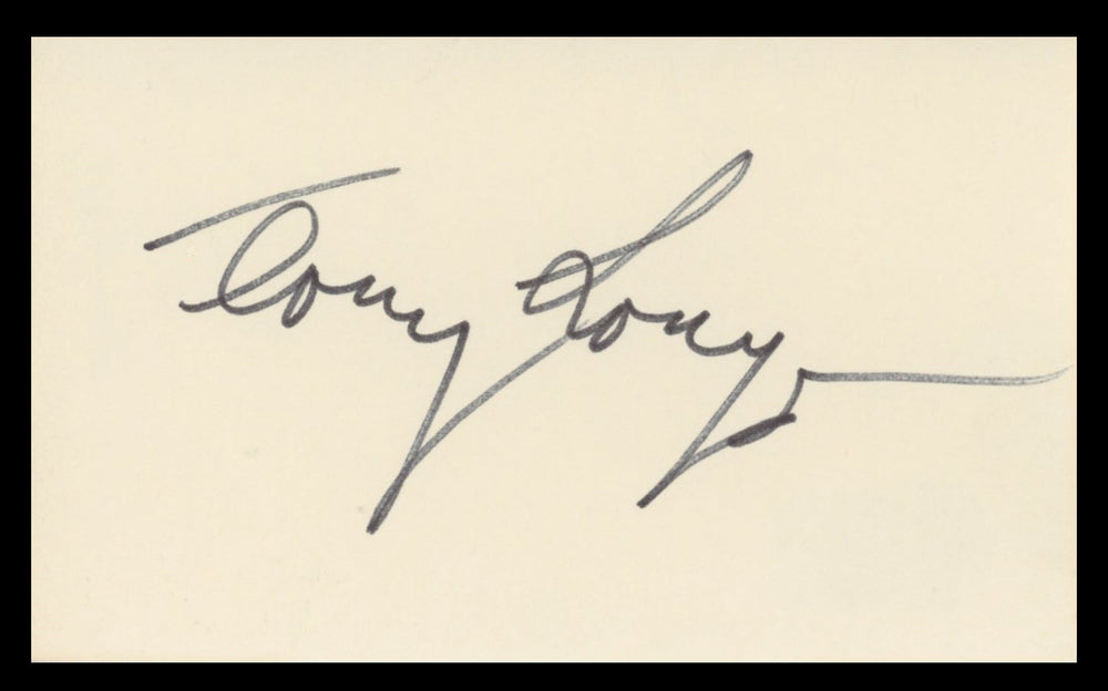 Tony Longo Mulholland Drive Authentic Signed 3x5 Index Card BAS #BV59146