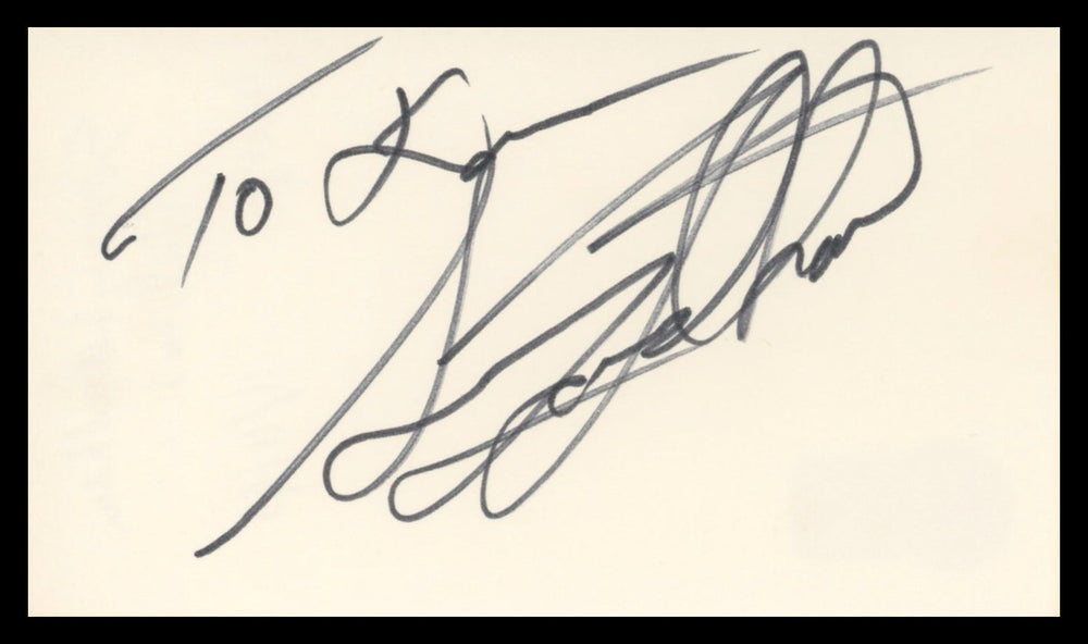 Sonny Landham Predator Authentic Signed 3x5 Index Card Autographed BAS #BU64817
