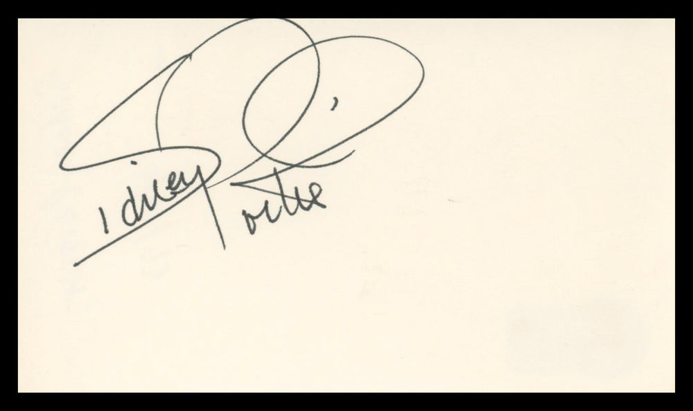 Sidney Poitier In The Heat of the Night Authentic Signed 3x5 Index Card BAS #BV04107