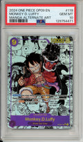 One Piece Graded: Monkey D. Luffy Alt Art Manga OP09-119 Emperors In The New World PSA 10