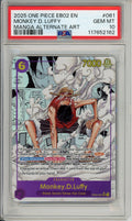 One Piece Graded: Luffy Manga Alt Art EB02-061 Extra Booster 25th Collection PSA 10
