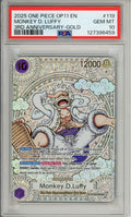 One Piece Graded: Monkey D. Luffy OP05-119 3rd Anniversary Gold PSA 10