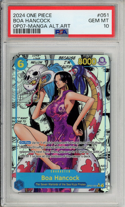 One Piece Graded: Boa Hancock Manga Alt Art OP07-051 500 Years in the Future PSA 10