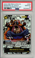 One Piece Graded: Marshall D. Teach Manga Alt Art OP09-093 Emperors in the New World PSA 10