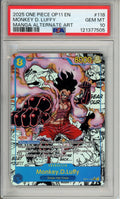 One Piece Graded: Monkey D. Luffy Manga Alt Art OP11-118 A Fist of Divine Speed PSA 10
