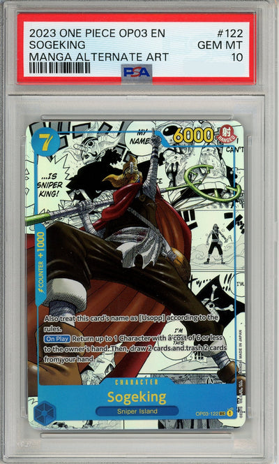 One Piece Graded: Sogeking Manga Alt Art OP03-122 Pillars of Strength PSA 10