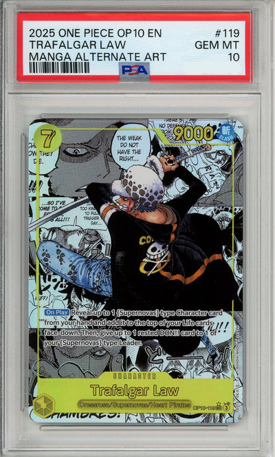 One Piece Graded: Trafalgar Law Manga Alt Art OP10-119 Royal Blood PSA 10