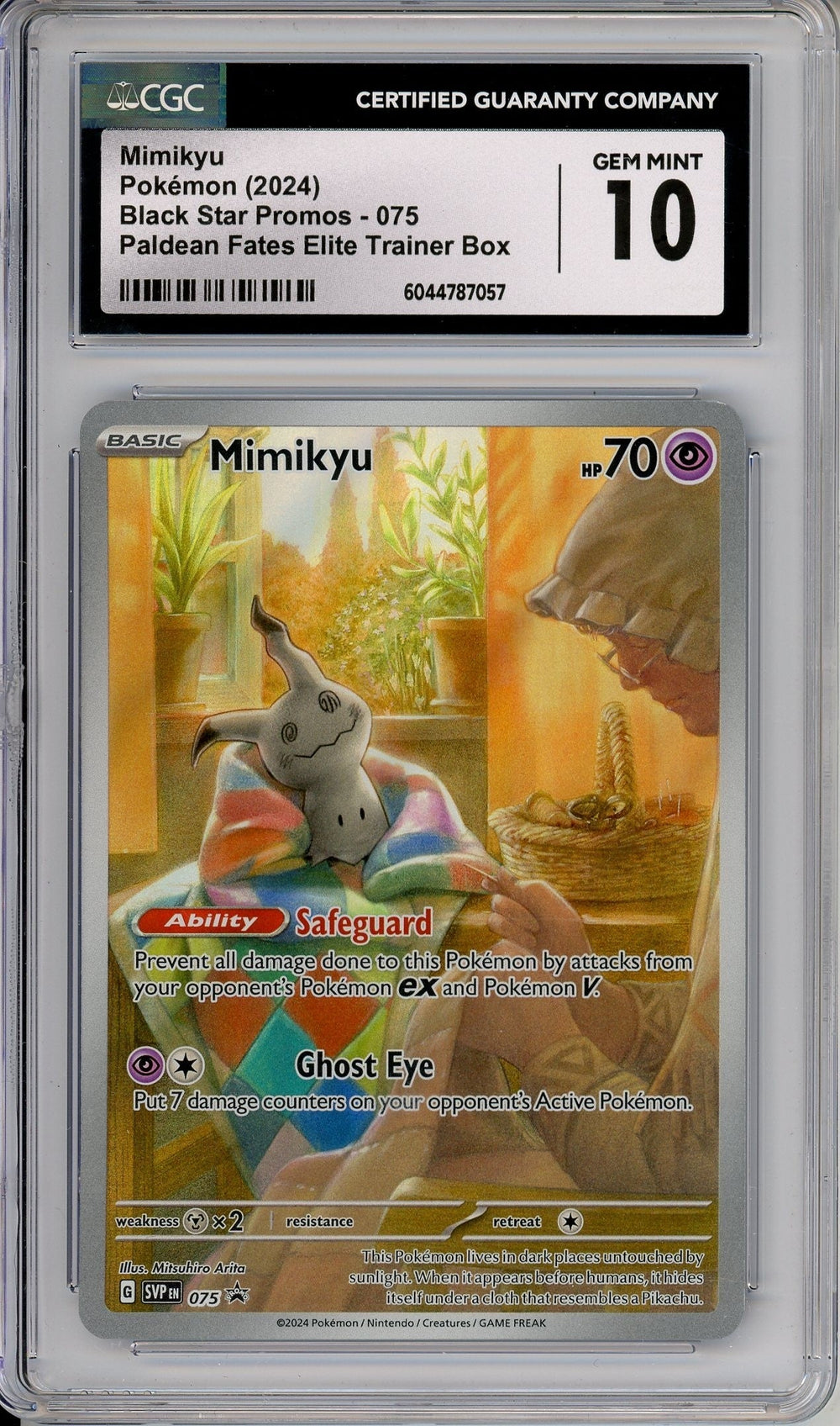 Pokemon Graded: Mimikyu #75 Paldean Fates ETB Promo (2024) Holo CGC 10