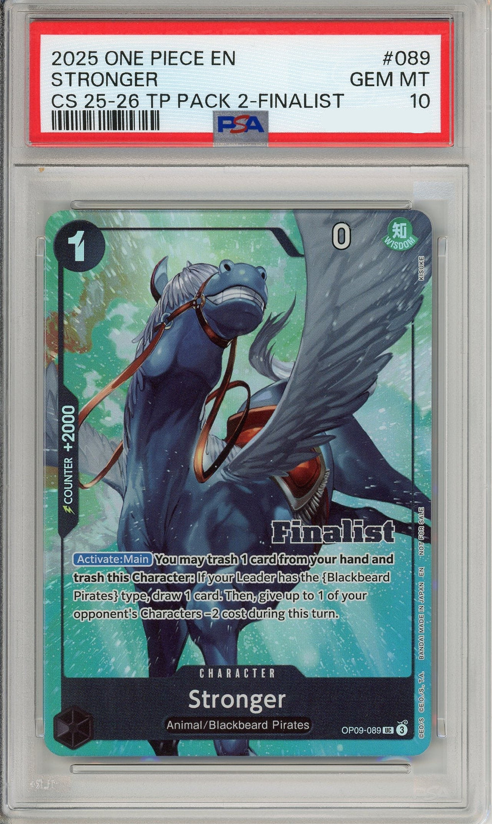 One Piece Graded: Stronger OP09-089 Championship 25-26 Finalist PSA 10