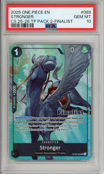 One Piece Graded: Stronger OP09-089 Championship 25-26 Finalist PSA 10