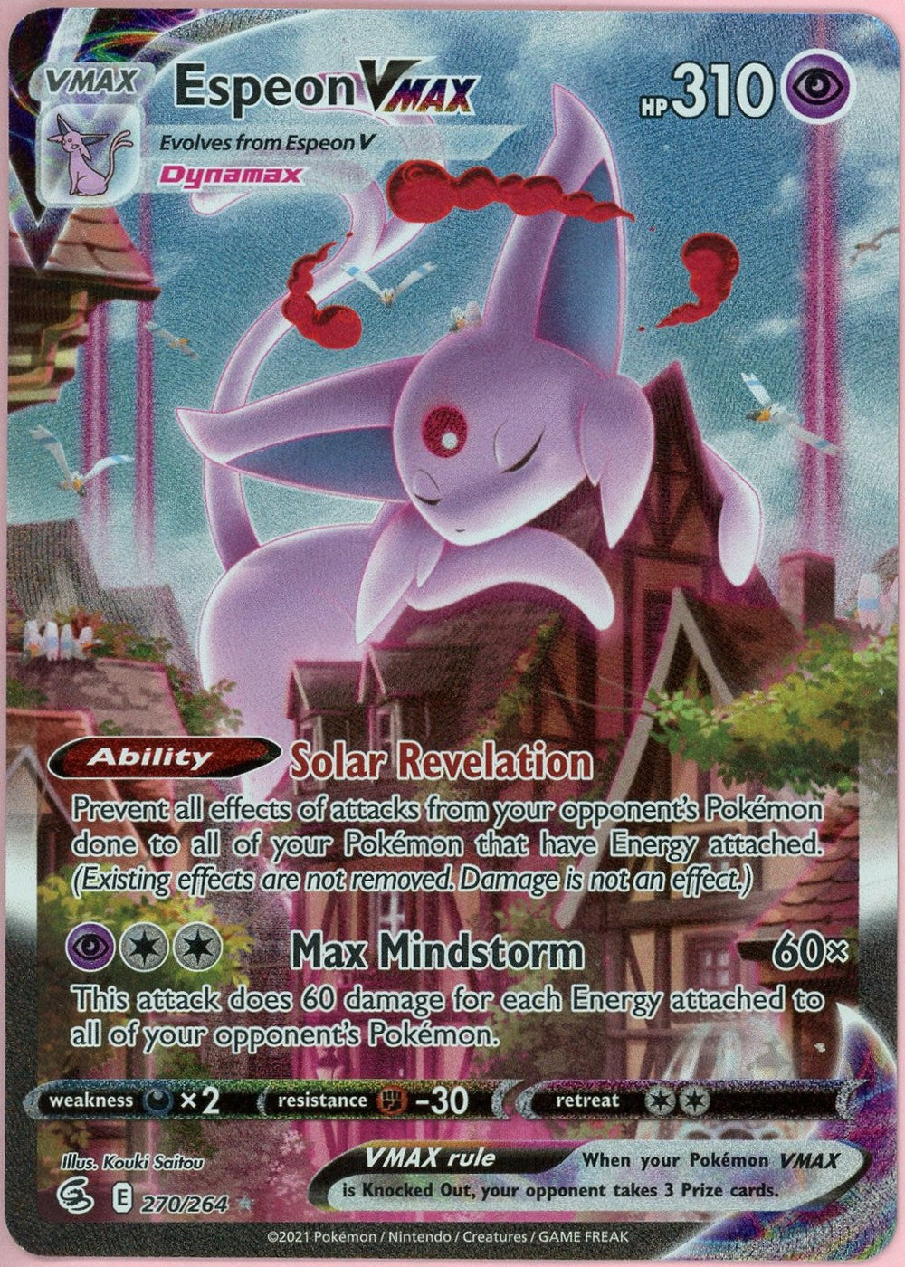 Pokemon Graded: Espeon VMAX 270/264 Fusion Strike (2021) Alternate Art NM