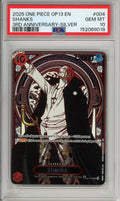One Piece Graded: Shanks OP09-004 3rd Anniversary Silver Foil PSA 10