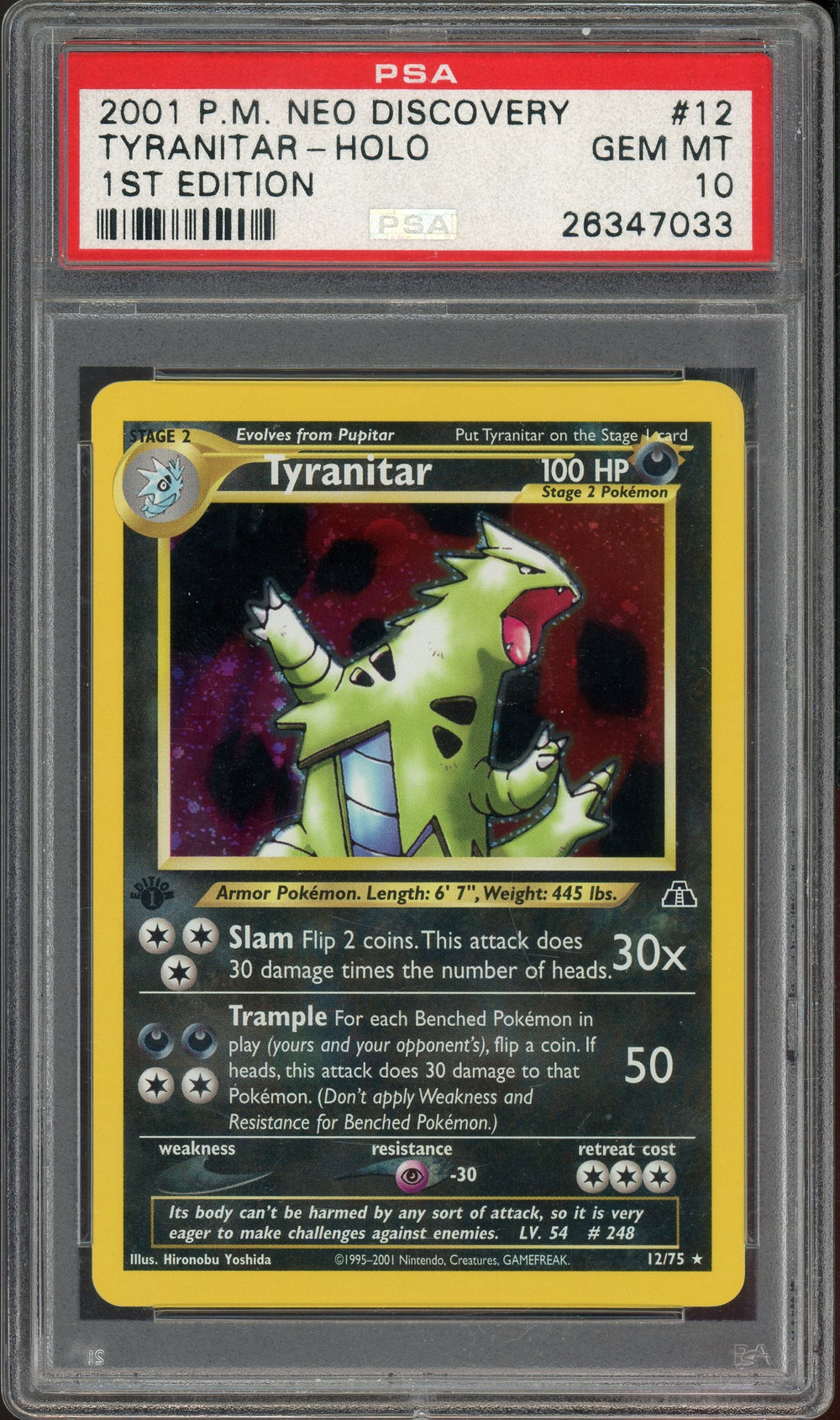 PSA 10 TYRANITAR-HOLO 1ST EDITION