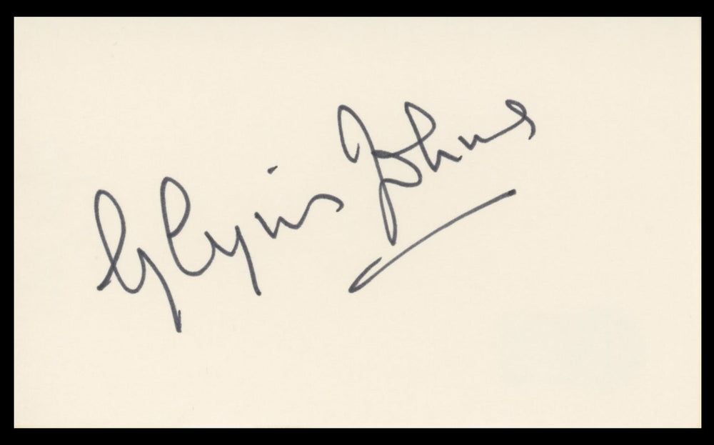 Glynis Johns Mary Poppins Authentic Signed 3x5 Index Card BAS #BV59052