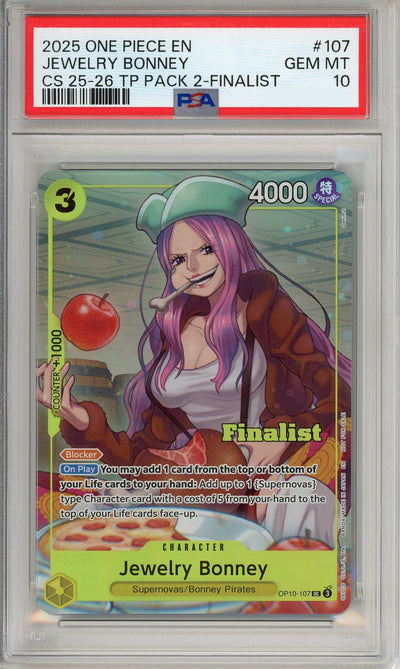 One Piece Graded: Jewelry Bonney OP10-107 Championship 25-26 Finalist PSA 10