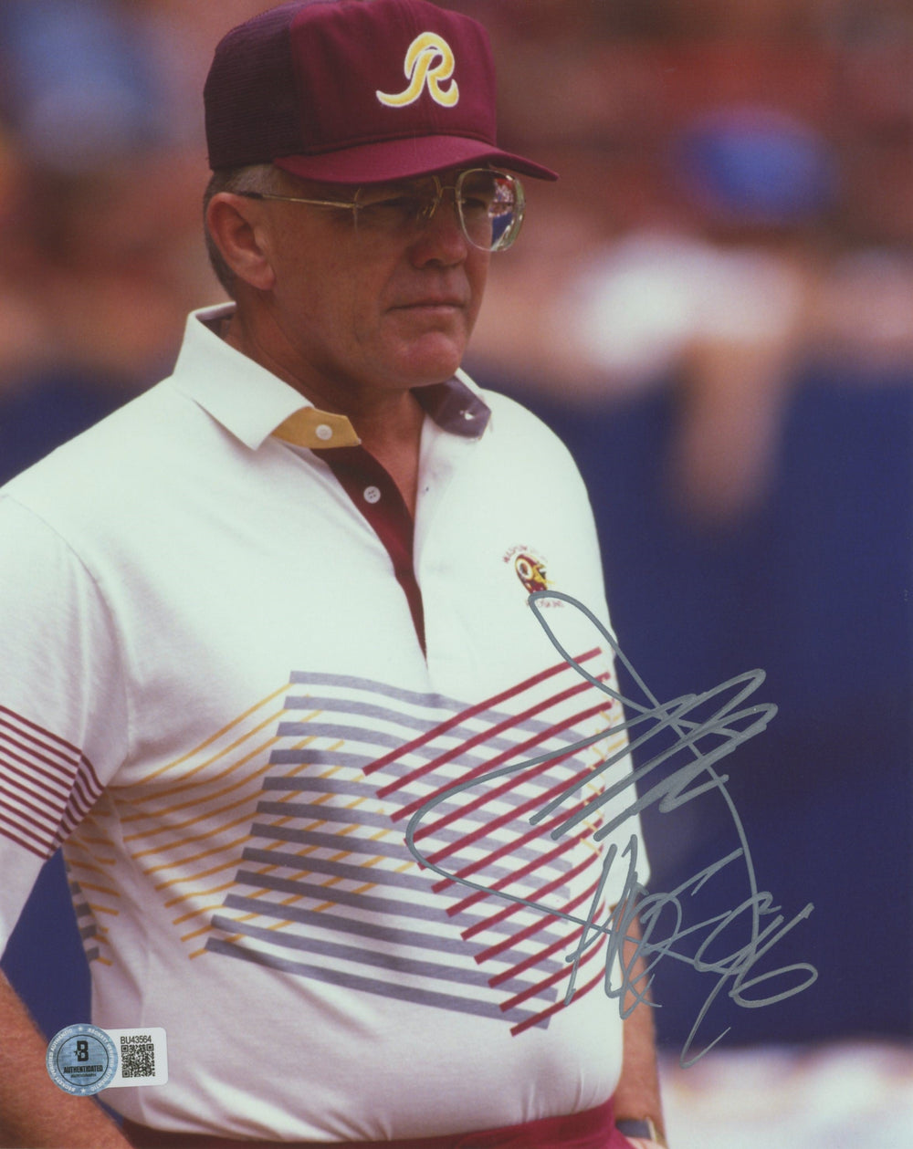 Commanders Joe Gibbs "HOF 96" Authentic Signed 8x10 Vertical Photo BAS #BU43564