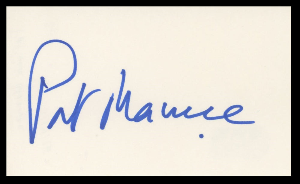 Patrick Macnee The Avengers Authentic Signed 3x5 Index Card BAS #BV59057