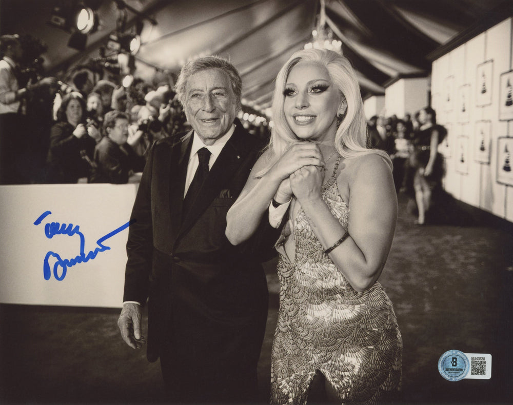 Tony Bennett Authentic Signed 8x10 Horizontal Photo w/ Lady Gaga BAS #BU43538