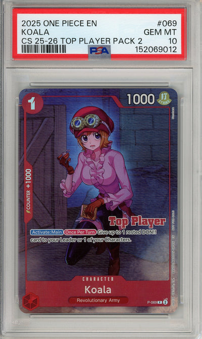 One Piece Graded: Koala P-069 Championship 25-26 Top Player PSA 10