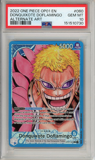 One Piece Graded: Donquixote Doflamingo OP01-060 Leader Alternate Art PSA 10