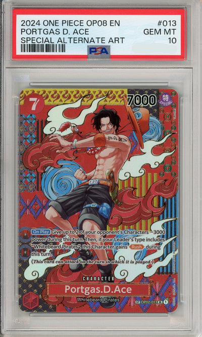One Piece Graded: Portgas D. Ace OP02-013 Special Alternate Art PSA 10