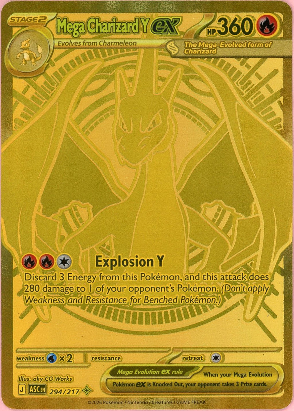 Pokemon Single: Mega Charizard Y ex 294/217 Ascended Heroes (2026) Hyper Rare NM