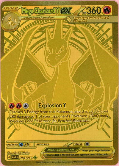Pokemon Single: Mega Charizard Y ex 294/217 Ascended Heroes (2026) Hyper Rare NM