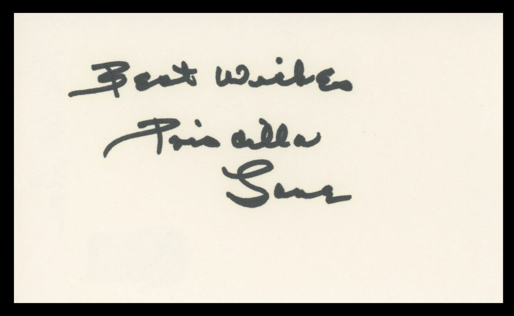 Priscilla Lane Arsenic And Old Lace Authentic Signed 3x5 Index Card BAS #BV59023