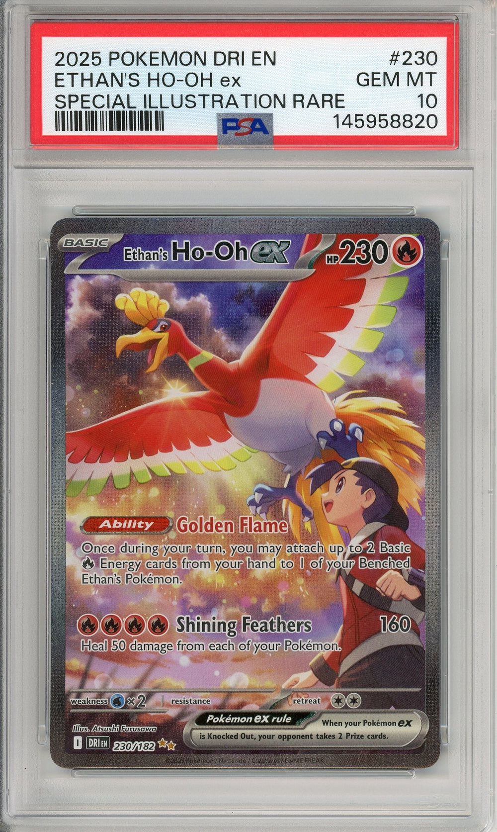 Pokemon Graded: Ethan's Ho-oh ex 230/182 Destined Rivals (2025) SIR PSA 10