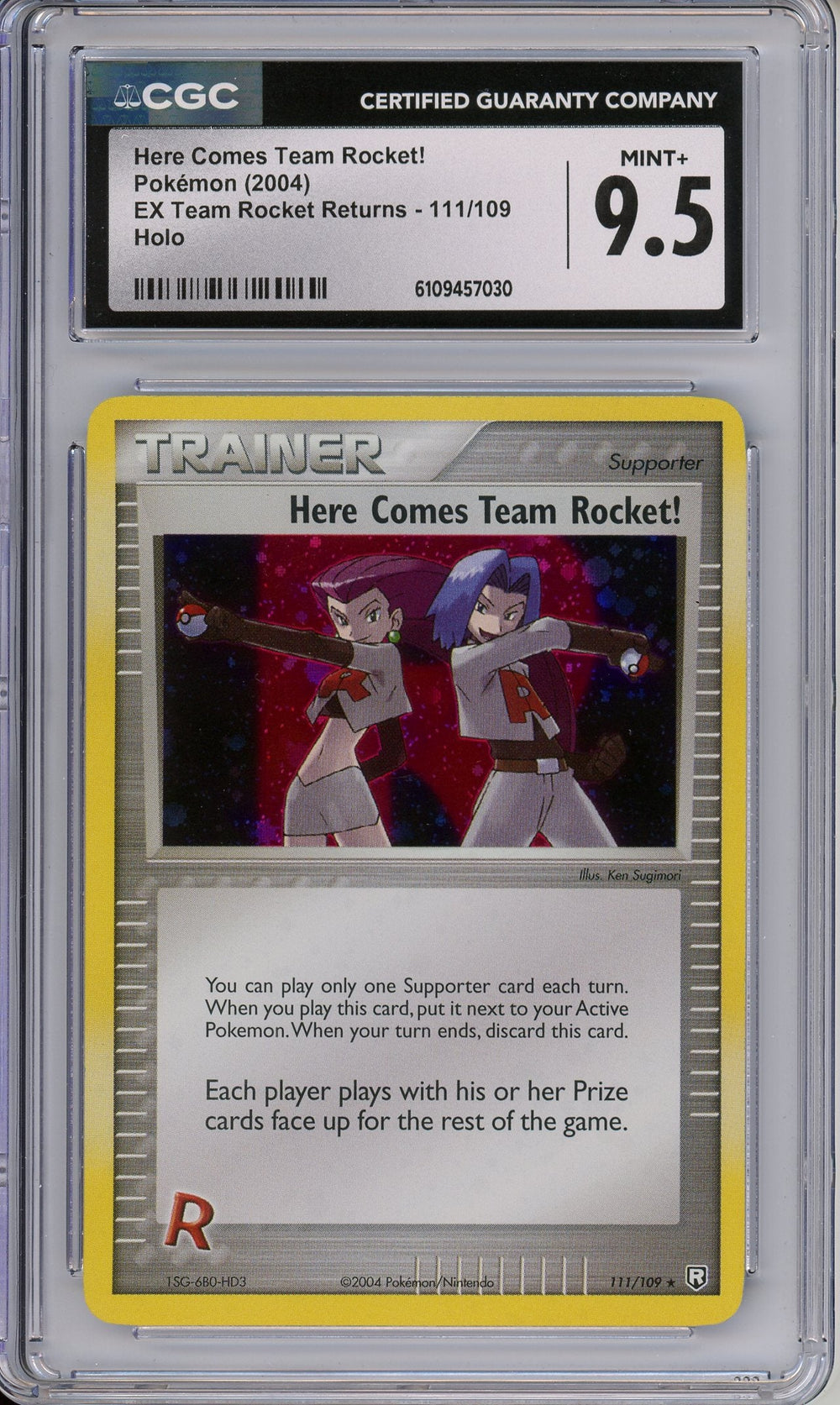 Pokemon Graded: Here Comes Team Rocket! 111/109 EX Team Rocket Returns (2004) Holo CGC 9.5
