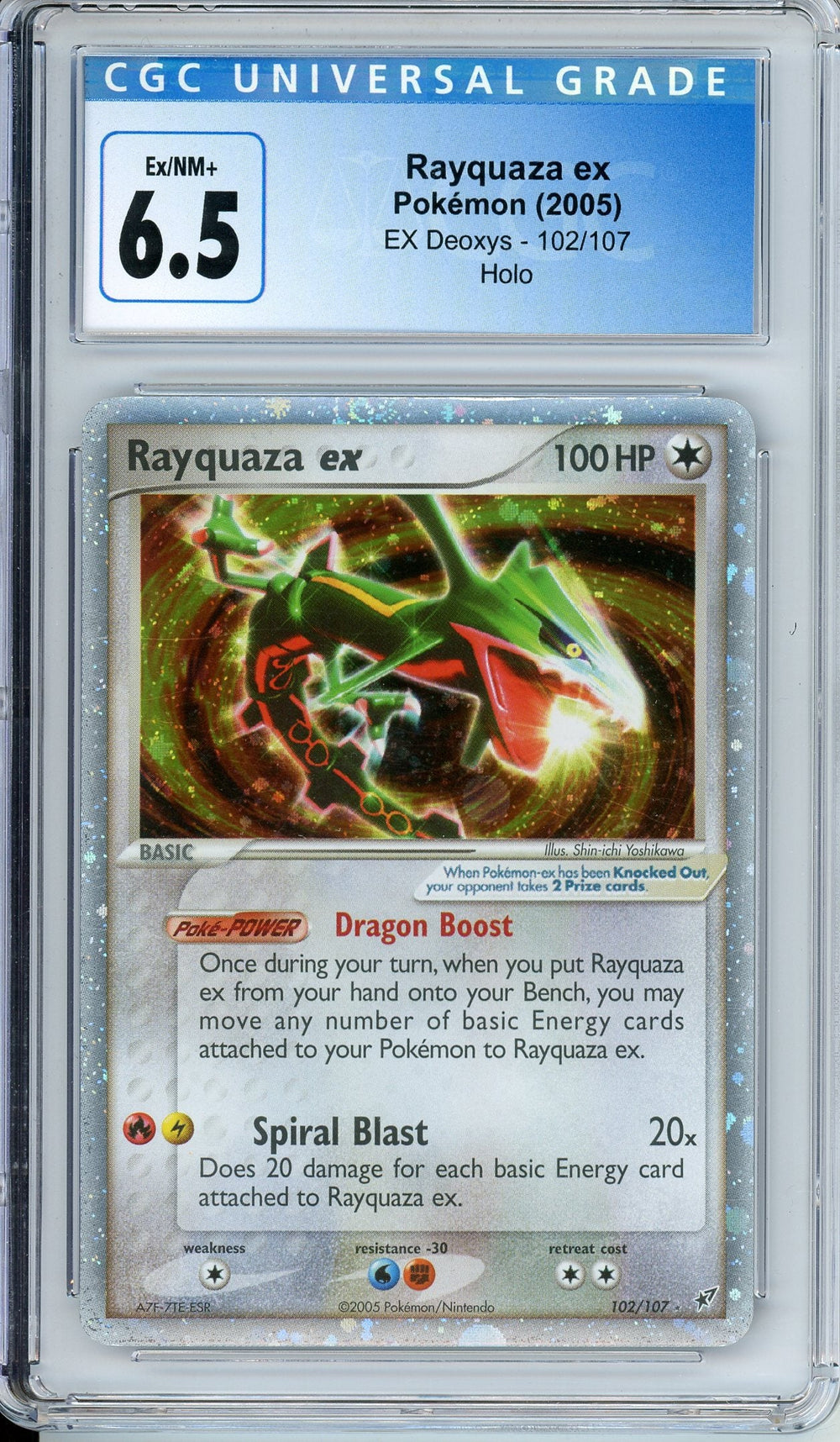 Pokemon Graded: Rayquaza ex 102/107 EX Deoxys (2005) Holo CGC 6.5