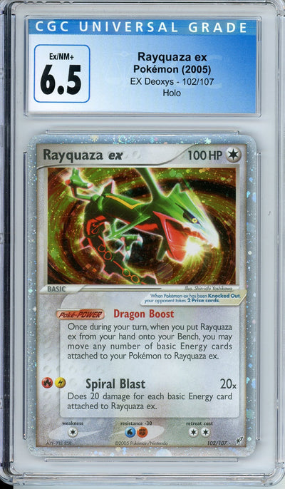 Pokemon Graded: Rayquaza ex 102/107 EX Deoxys (2005) Holo CGC 6.5