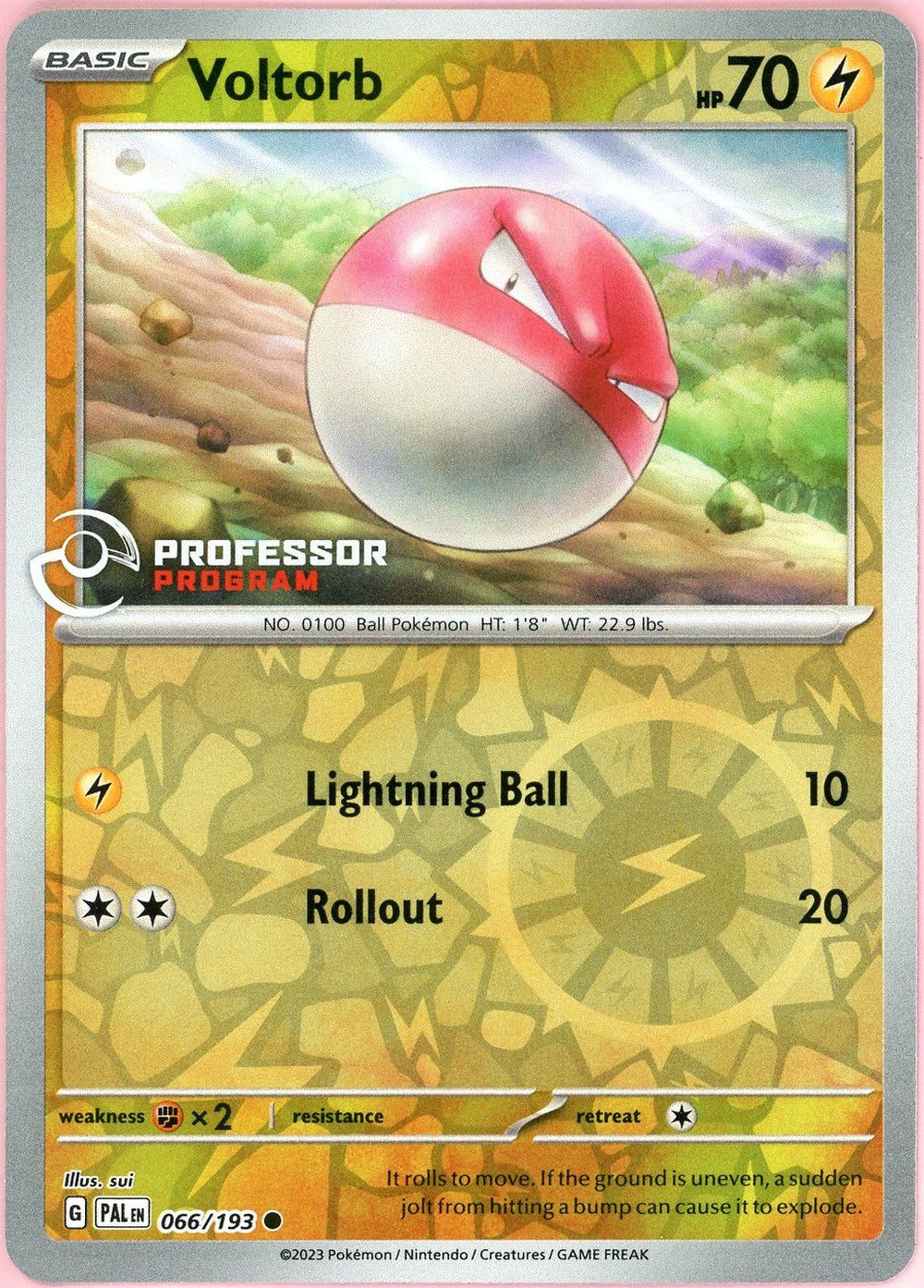 Pokemon Single: Voltorb 66/193 Professor Program Stamped (2023) Reverse Holo LP