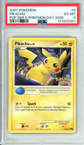 Pokemon Graded: Pikachu 9/17 Pop Series 6 Pokemon Day Stamped (2008) PSA 6