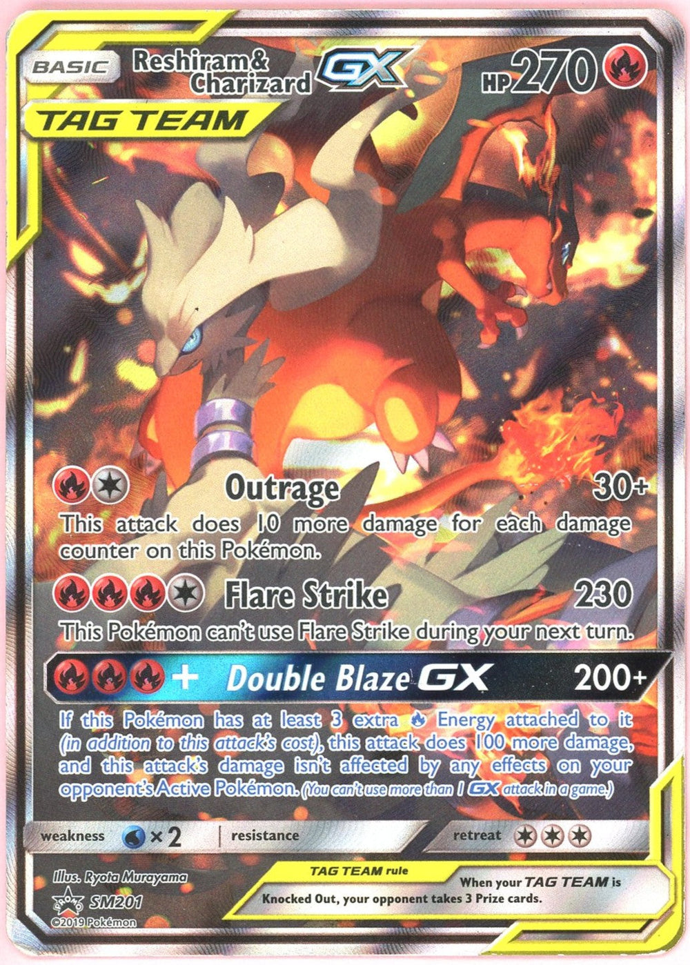 Pokemon Single: Reshiram & Charizard GX #SM201 Sun & Moon Promo HP