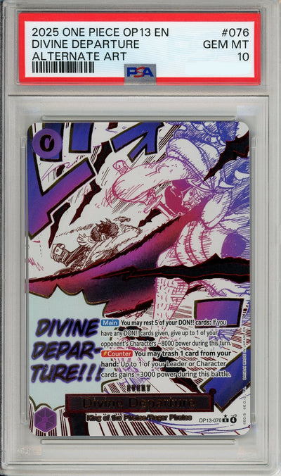 One Piece Graded: Divine Departure OP13-076 Carrying On His Will Alternate Art PSA 10