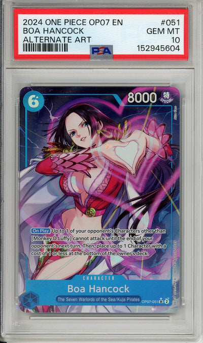 One Piece Graded: Boa Hancock OP07-051 500 Years In The Future Alternate Art PSA 10