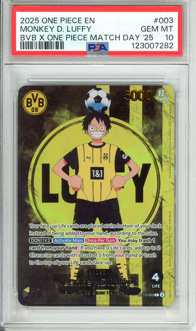 One Piece Graded: Monkey D. Luffy ST13-003 BVB X Match Day '25 PSA 10