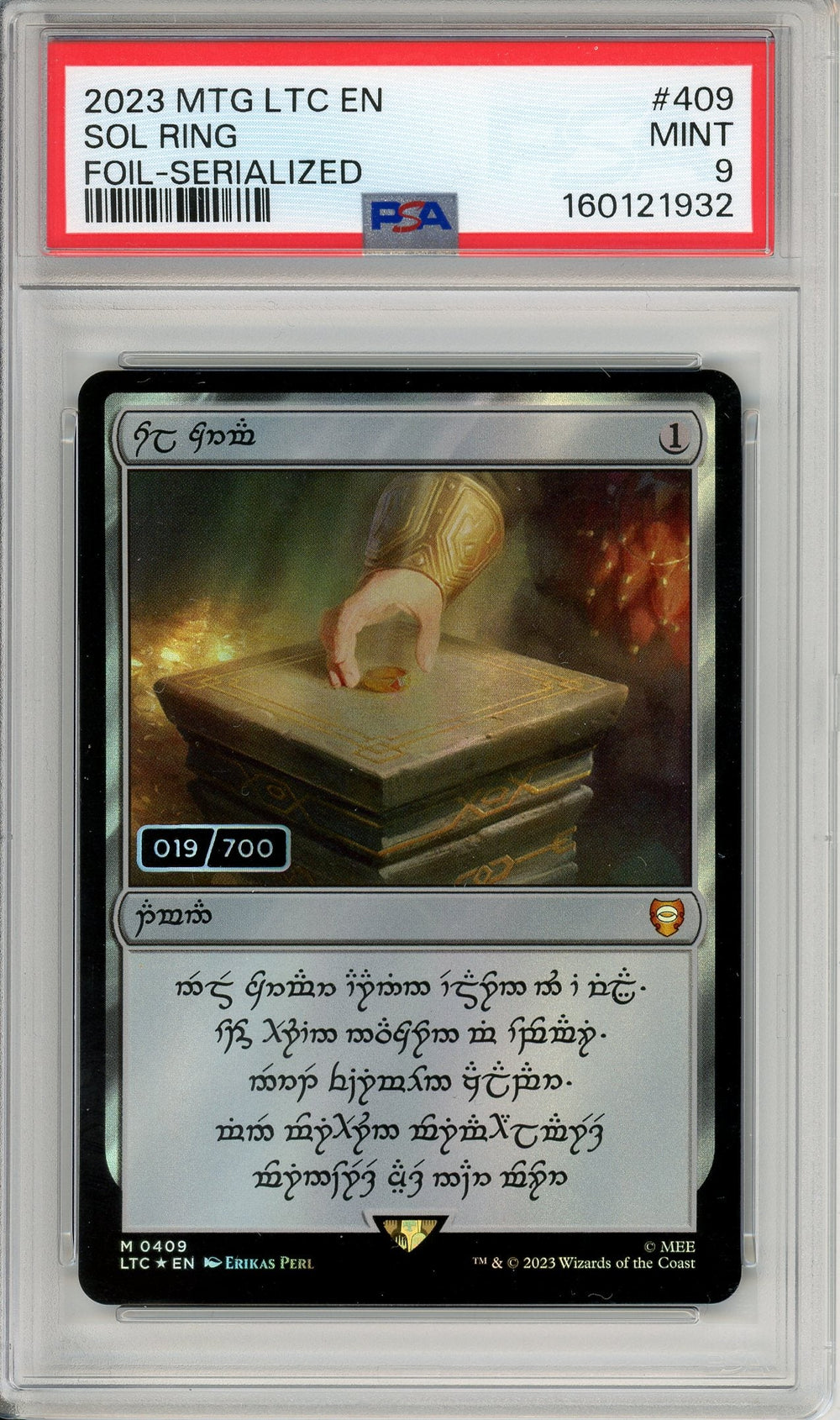 Magic The Gathering Graded: Sol Ring Serialized Lord of The Rings (2023) Foil PSA 9