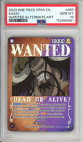 One Piece Graded: Kaido ST04-003 Pillars Of Strength Wanted Alternate Art PSA 10