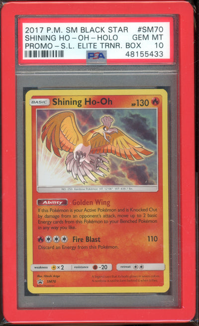 PSA 10 SHINING HO-OH-HOLO PROMO-S.L.ELITE TRNR.BOX
