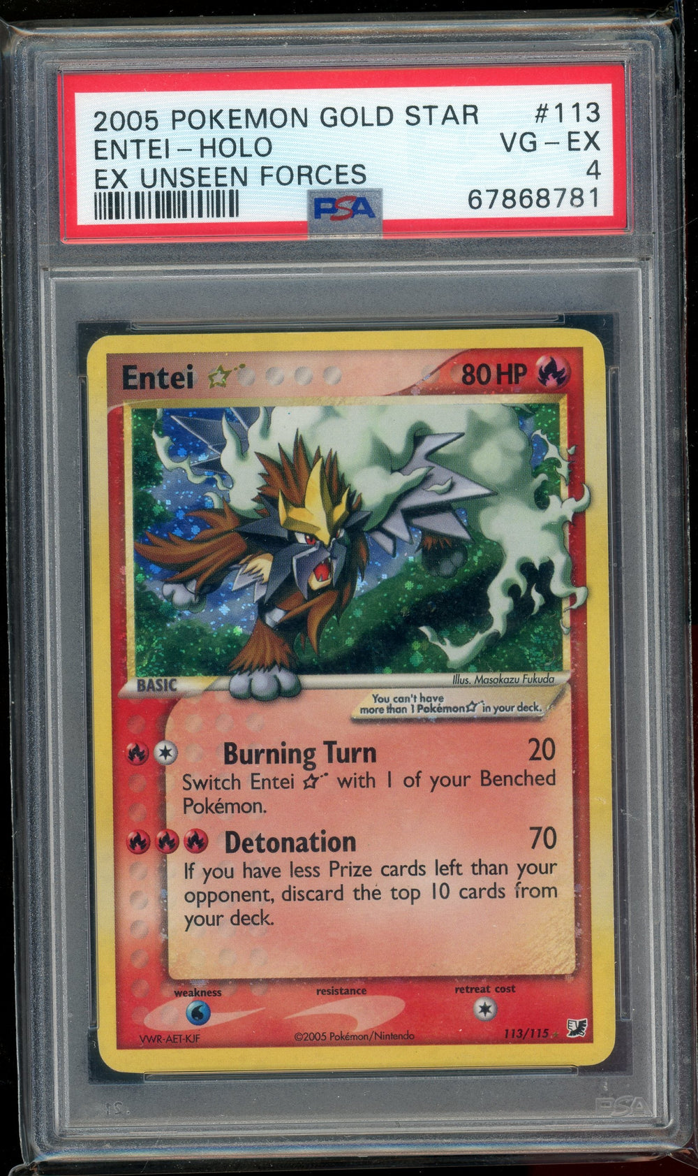 PSA 4 ENTEI-HOLO EX UNSEEN FORCES
