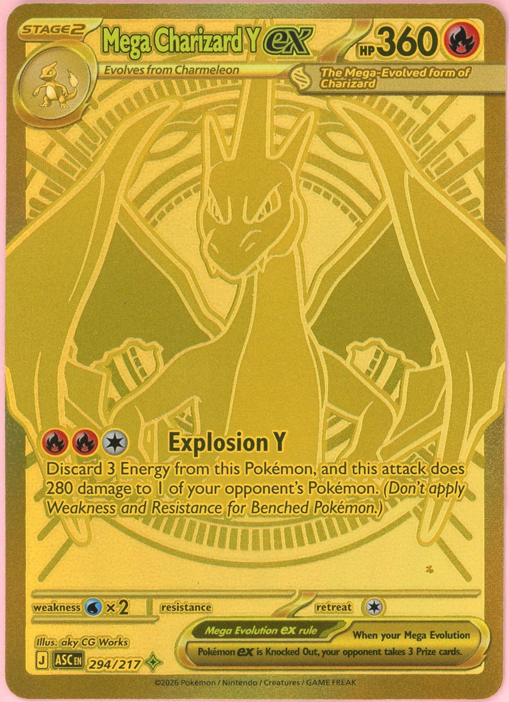 Pokemon Single: Mega Charizard Y ex 294/217 Ascended Heroes (2026) Hyper Rare NM