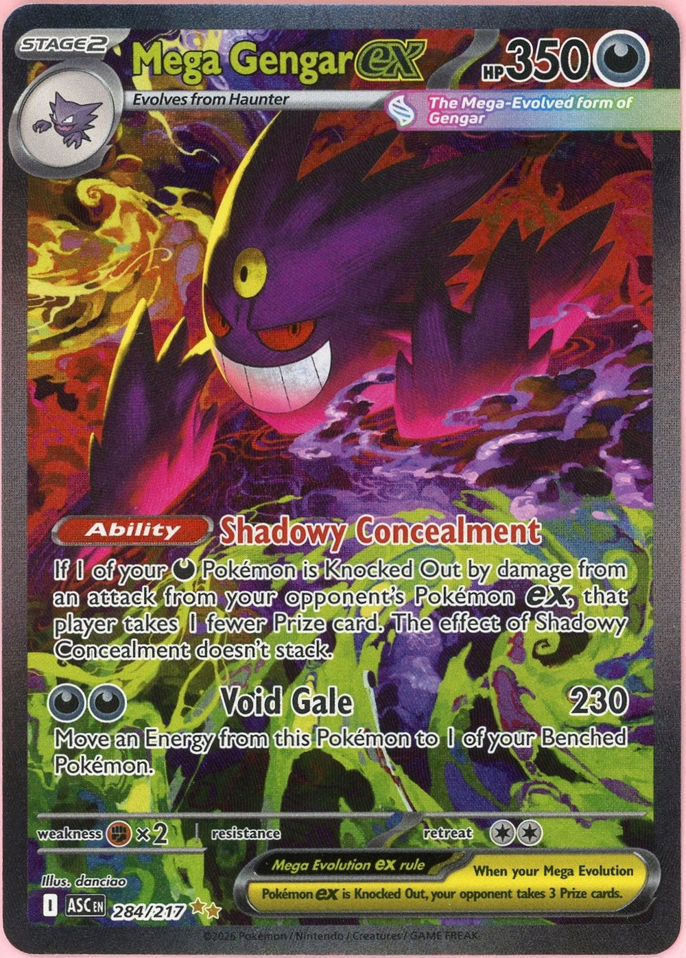 Pokemon Single: Mega Gengar ex 284/217 Ascended Heroes (2026) SIR NM