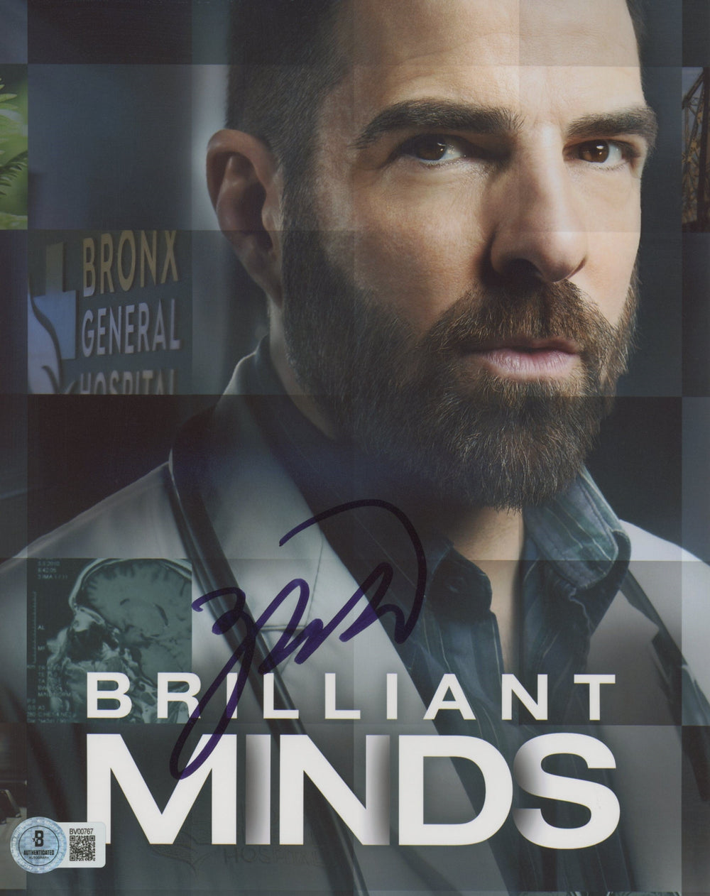 Zachary Quinto Brilliant Minds Authentic Signed 8x10 Photo BAS #BV00767