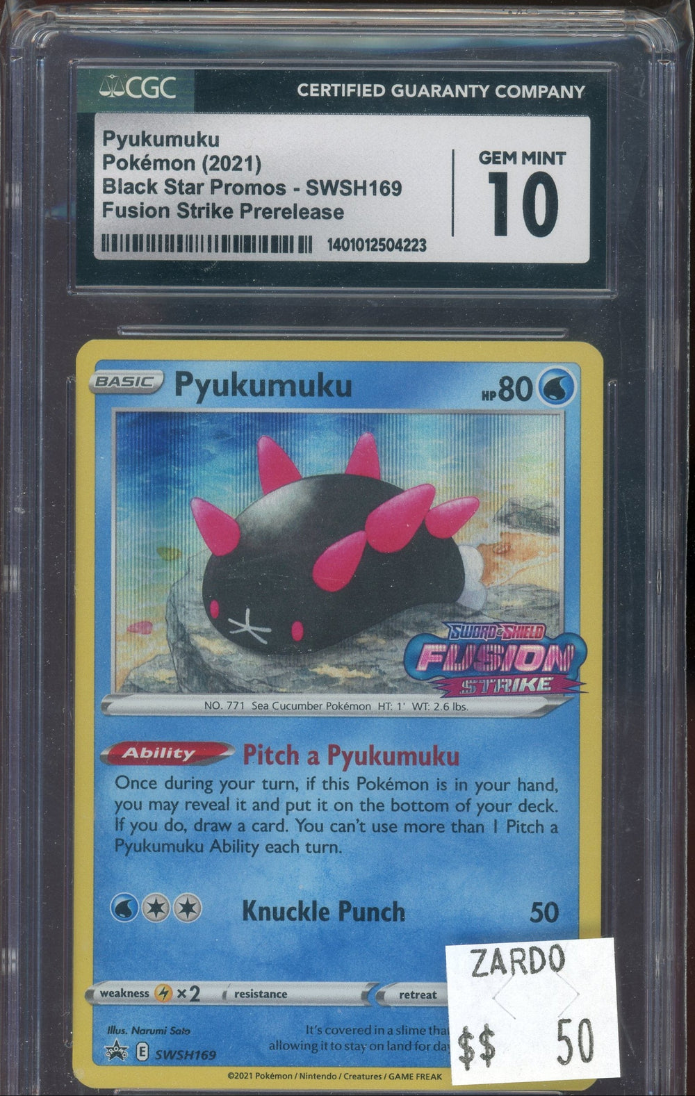 CGC 10 PYUKUMUKU FUSION STRIKE PRERELEASE