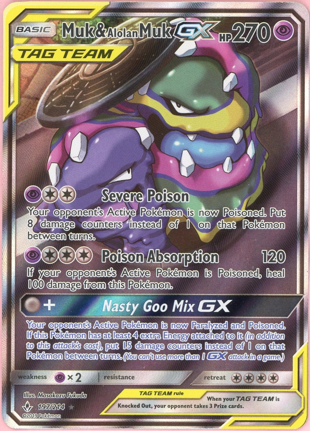 Pokemon Single: Muk & Alolan Muk GX 197/214 Unbroken Bonds (2019) Full Art LP