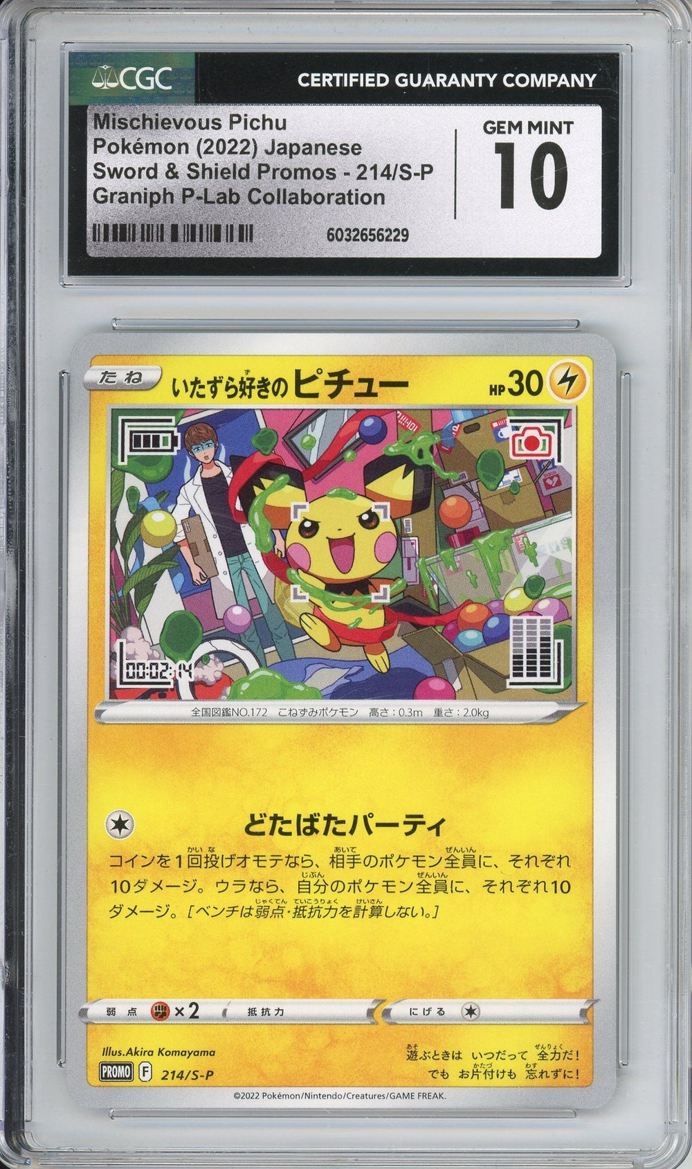 Pokemon Graded: JP Mischievous Pichu #214 Graniph Promo CGC 10
